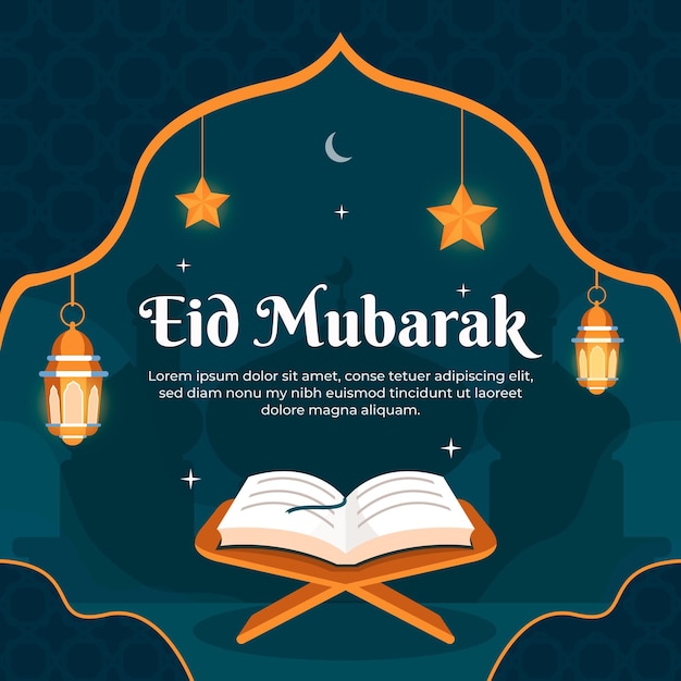 Hand gezeichnete eid al-fitr illustration