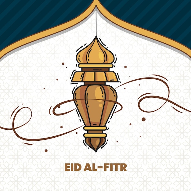 Hand gezeichnete eid al-fitr illustration