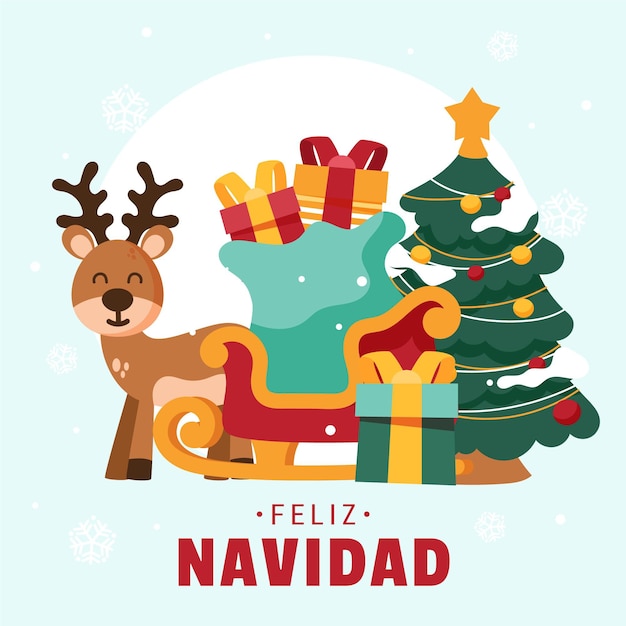 Hand gezeichnete feliz navidad