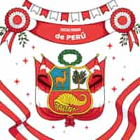 Kostenloser Vektor hand gezeichnete fiestas patrias de peru illustration