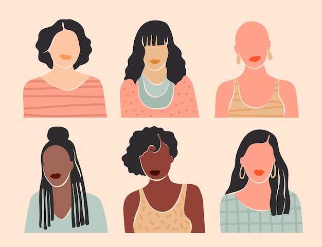 Hand gezeichnete Frauenporträtillustration