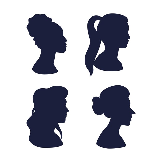 Hand gezeichnete Frauenschattenbildillustration