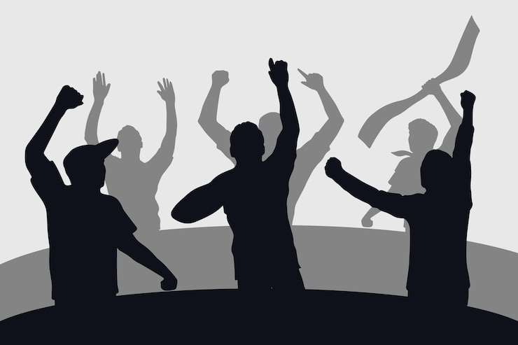 Kostenlose Vektor hand gezeichnete fußballfanillustration