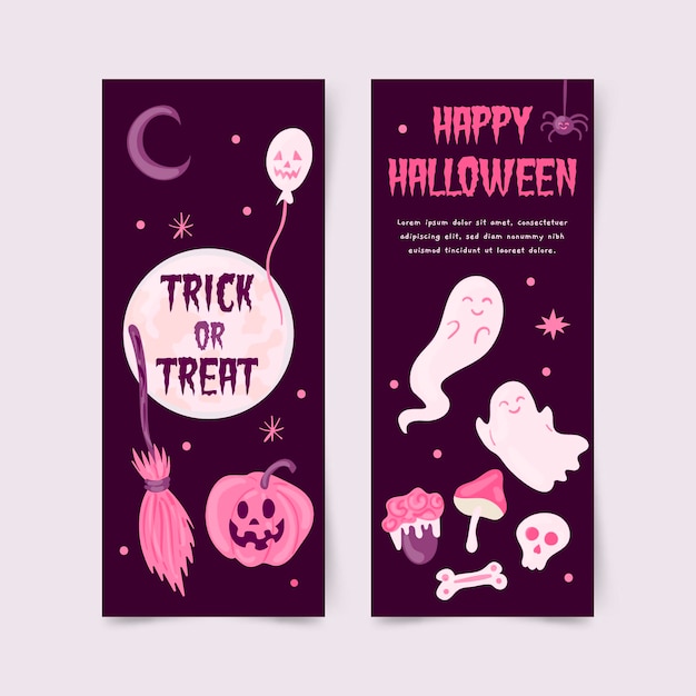 Hand gezeichnete halloween-banner