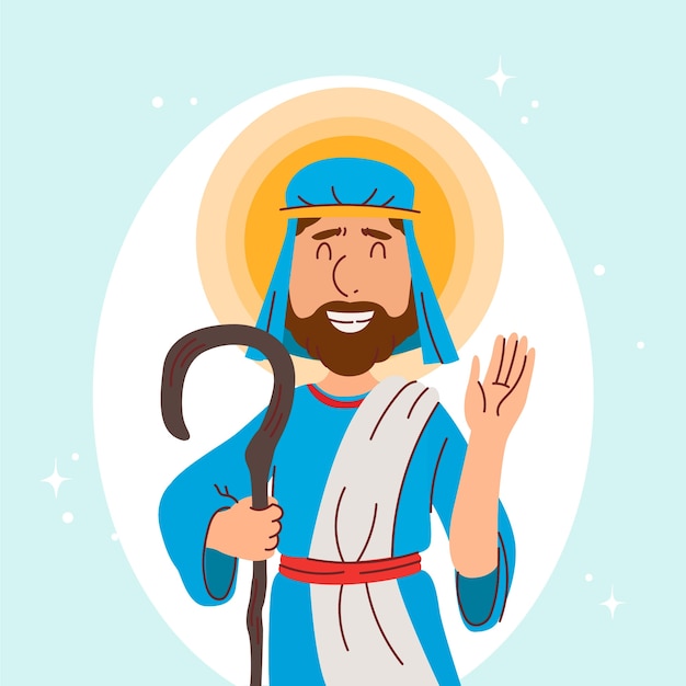 Hand gezeichnete heilige joseph-illustration