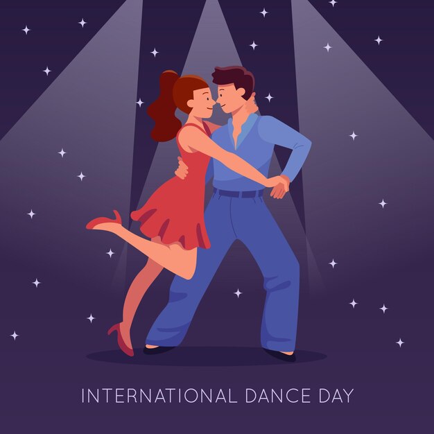 Hand gezeichnete internationale Tanztagillustration