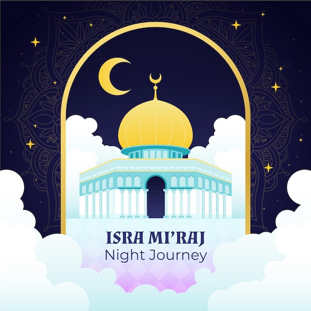 Hand gezeichnete isra miraj illustration