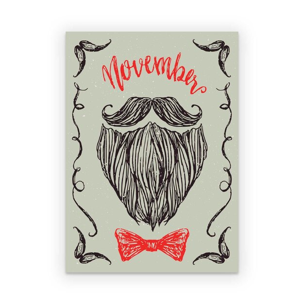 Hand gezeichnete movember Poster