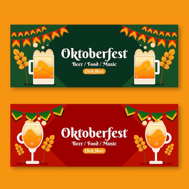 Hand gezeichnete oktoberfest banner vorlage