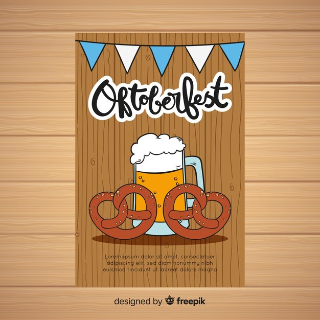 Hand gezeichnete Oktoberfest-Plakatschablone