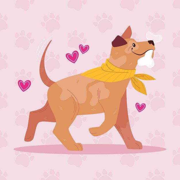 Hand gezeichnete Pitbull-Illustration