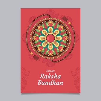 Hand gezeichnete raksha bandhan grußkarte Kostenlosen Vektoren