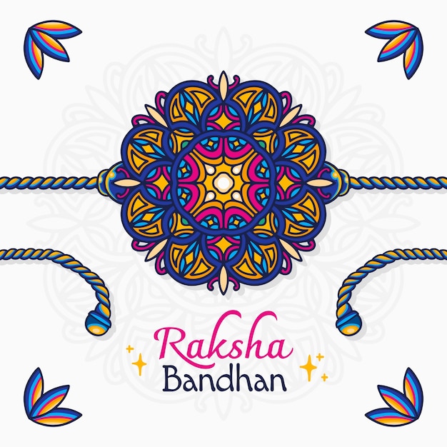 Kostenloser Vektor hand gezeichnete raksha bandhan illustration