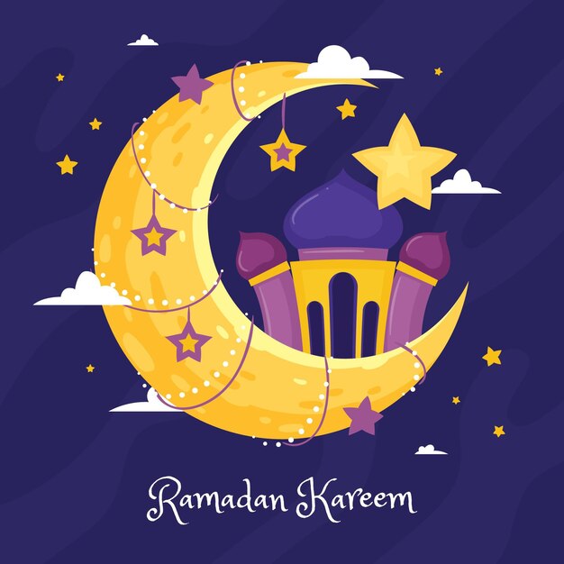 Hand gezeichnete Ramadan Kareem Illustration