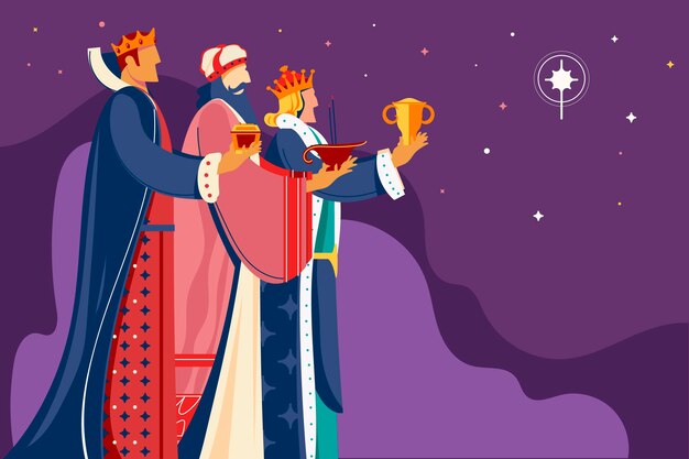 Hand gezeichnete Reyes Magos Illustration