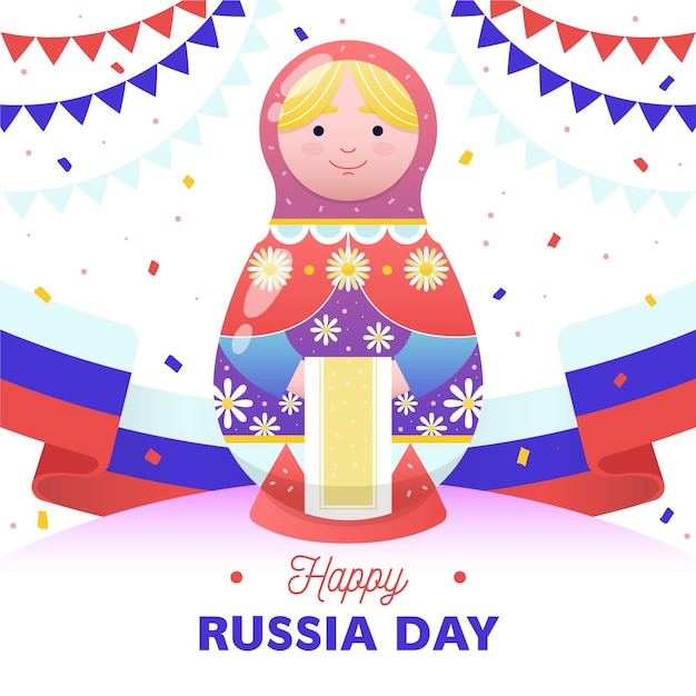 Hand gezeichnete russland-tagesillustration