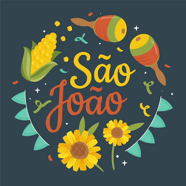 Hand gezeichnete sao joao illustration