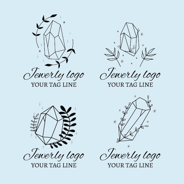Kostenloser Vektor hand gezeichnete schmuck-logo-sammlung