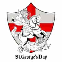 Kostenloser Vektor hand gezeichnete st. george's day illustration mit ritter