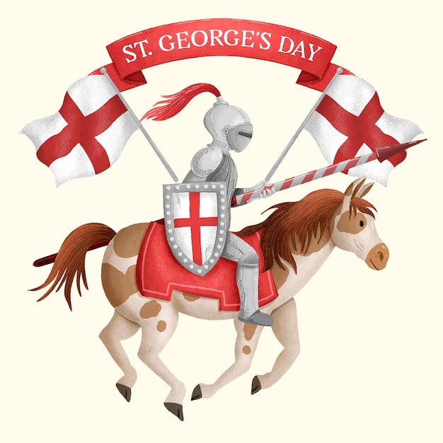 Hand gezeichnete st. george's day illustration