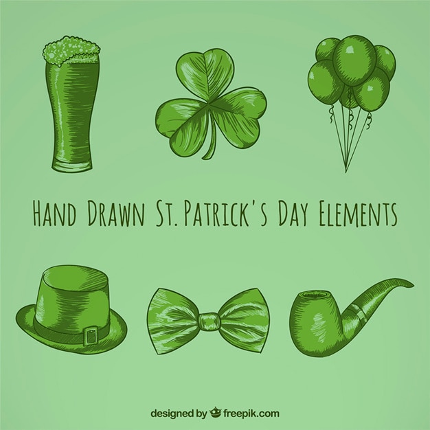 Hand gezeichnete st. patrick day elements