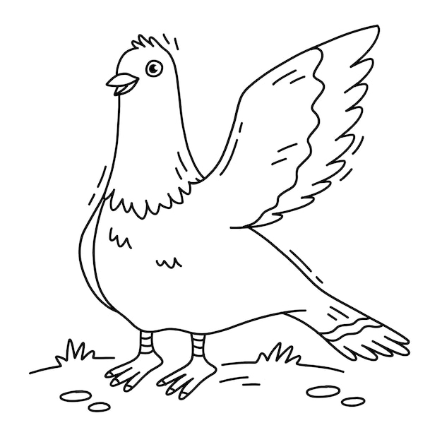 Hand gezeichnete Tauben-Umrissillustration