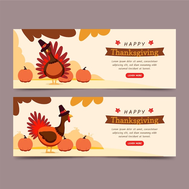 Hand gezeichnete thanksgiving-banner