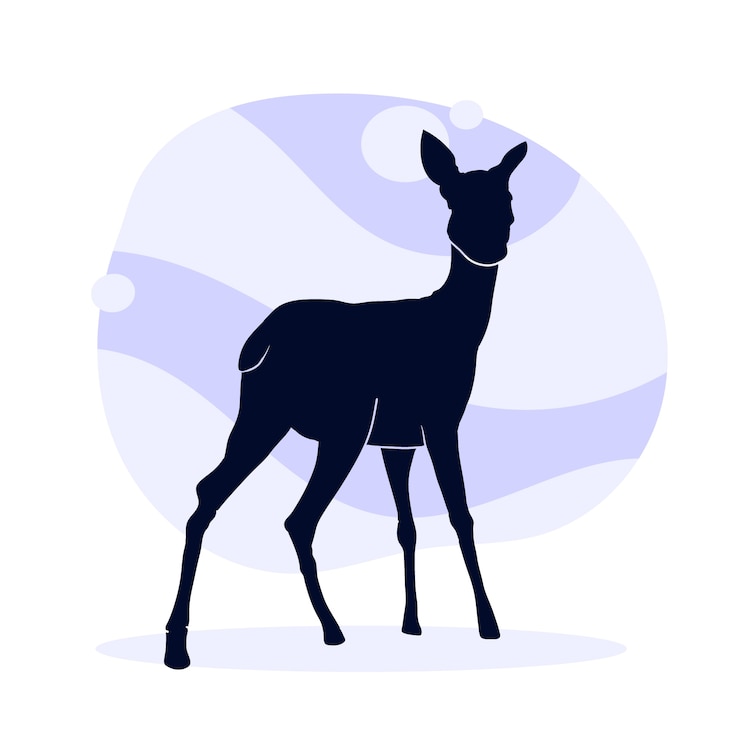 Kostenlose Vektor hand gezeichnete tierschattenbildillustration