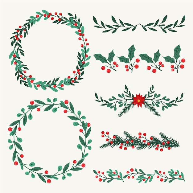 Hand gezeichnete Weihnachtsrahmen und -grenzen