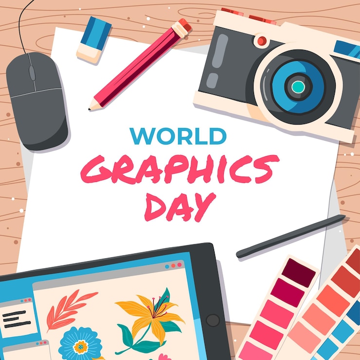 Kostenlose Vektor hand gezeichnete weltgrafik-tagesillustration