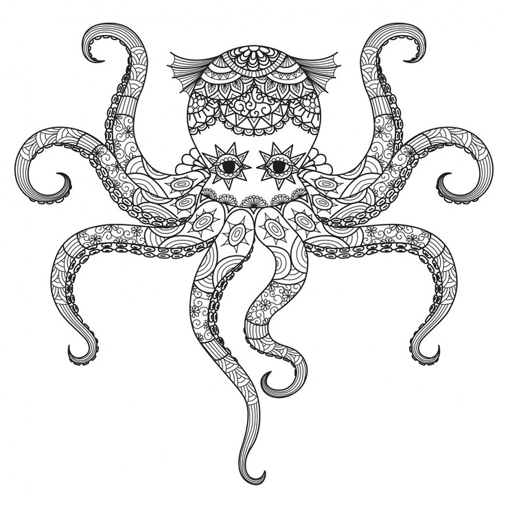 Hand gezeichneten Oktopus Hintergrund