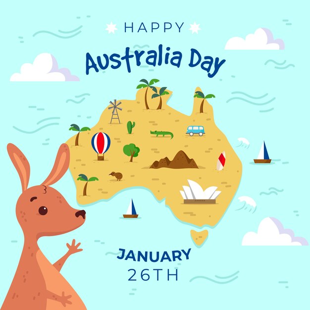 Hand gezeichneter Australien-Tag