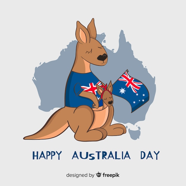 Hand gezeichneter Australien-Tageshintergrund