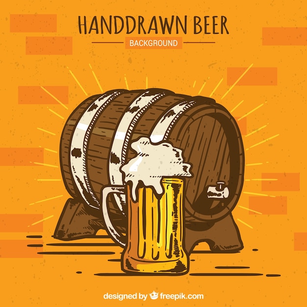 Hand gezeichneter Bierhintergrund