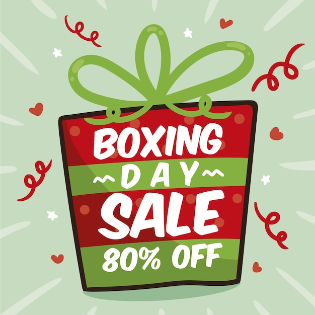 Kostenloser Vektor hand gezeichneter boxing day sale