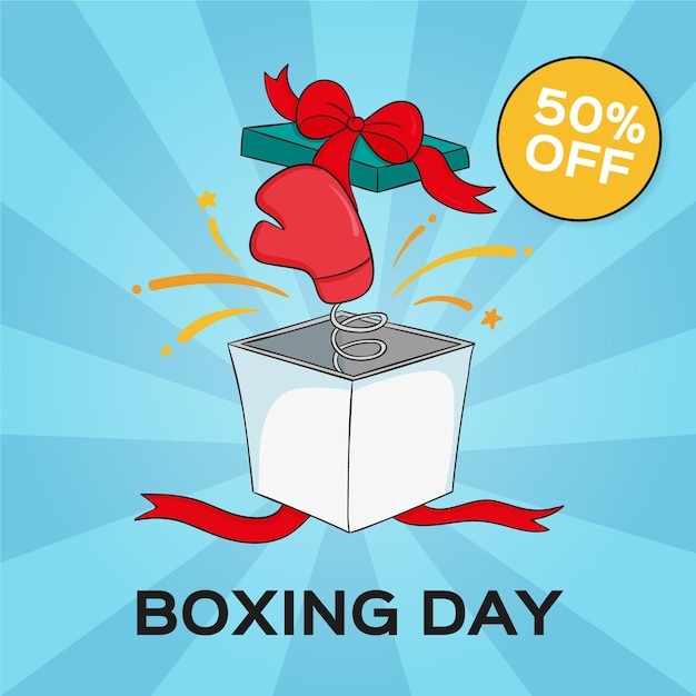 Hand gezeichneter boxing day sale