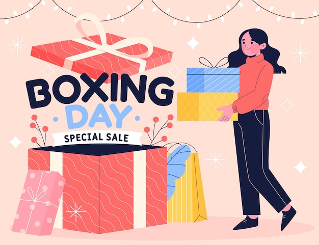 Hand gezeichneter boxing day sale