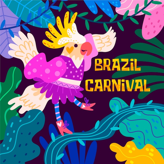 Kostenloser Vektor hand gezeichneter brasilianischer karneval