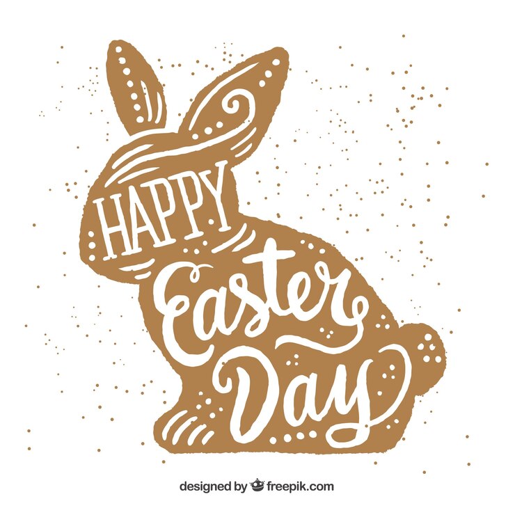 Kostenlose Vektor hand gezeichneter glücklicher ostern-tageshintergrund