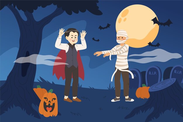 Hand gezeichneter Halloween-Illustrationshintergrund