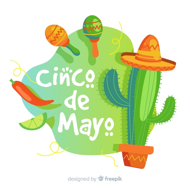 Hand gezeichneter hintergrund cinco des mayo