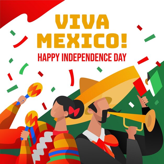 Hand gezeichneter Hintergrund Independencia de Mexiko