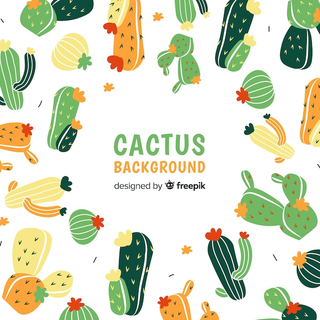 Hand gezeichneter kaktushintergrund