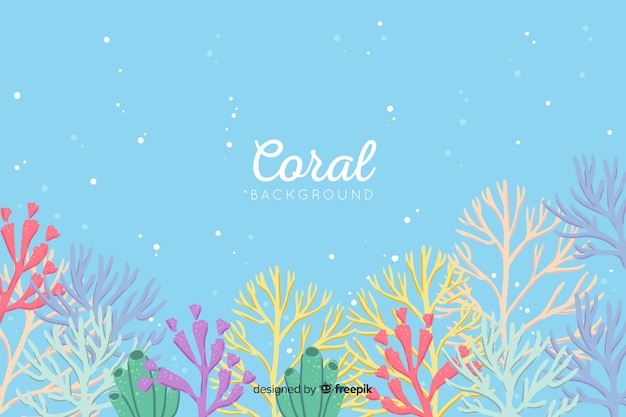 Hand gezeichneter korallenroter Hintergrund