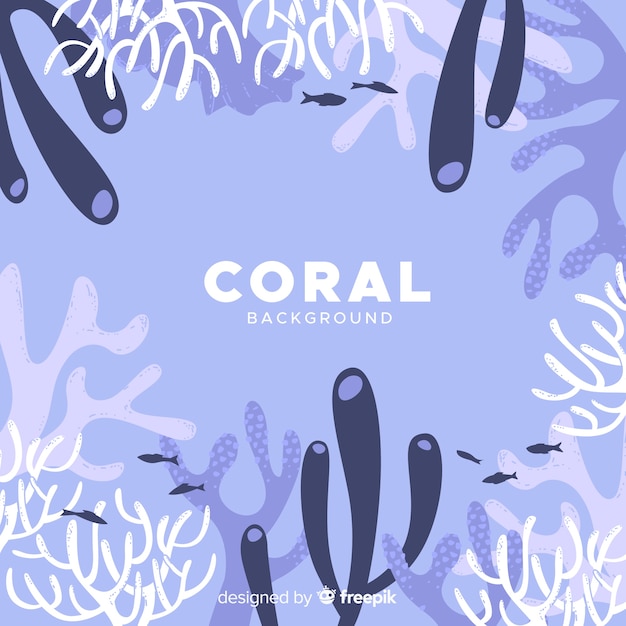 Hand gezeichneter korallenroter hintergrund
