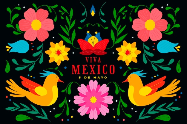 Hand gezeichneter mexikanischer hintergrund des cinco de mayo