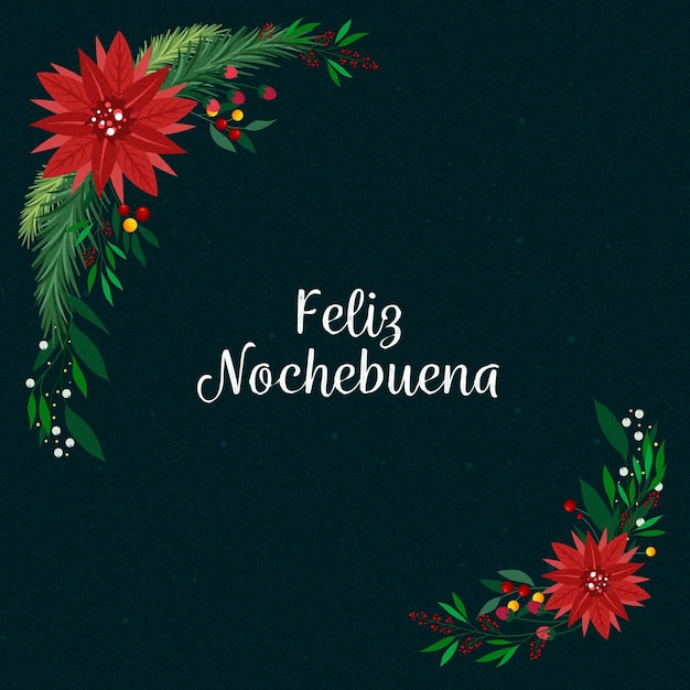 Hand gezeichneter nochebuena hintergrund