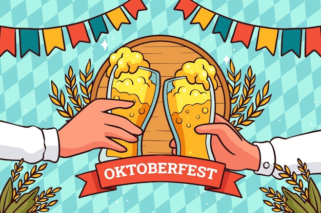 Hand gezeichneter Oktoberfest-Hintergrund