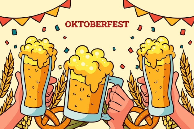 Hand gezeichneter Oktoberfest-Hintergrund