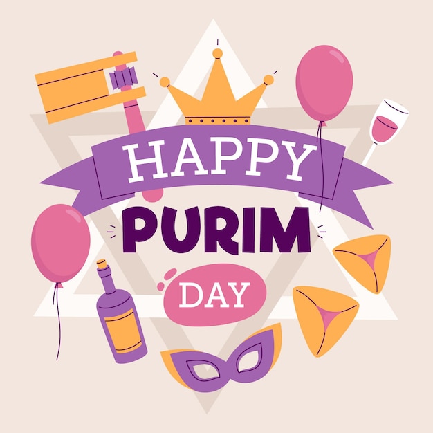 Hand gezeichneter purim tag